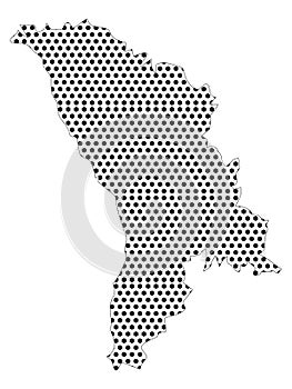 Dotted Pattern Map of Moldova