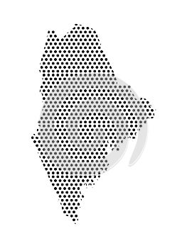 Dotted Pattern Map of US State of Maine