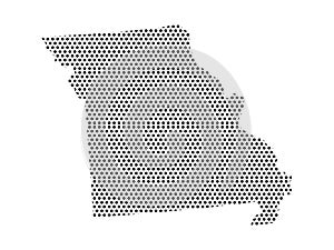 Dotted Pattern Map of US State of Missouri