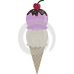 Double Scoop Ice Cream Vector Illustration photo