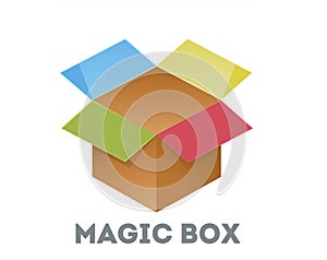 Vector illustration download icon. Open box