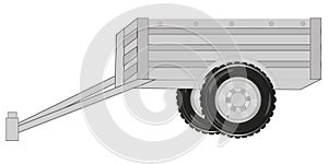 Vector illustration drawing cargo trailor for car photo