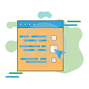 Vector illustration dropdown pop-up menu