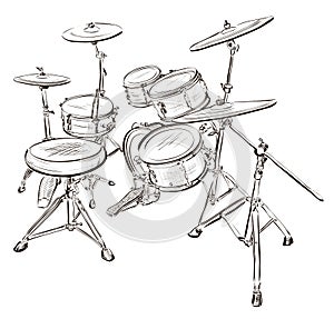 Vector illustration of drum kit