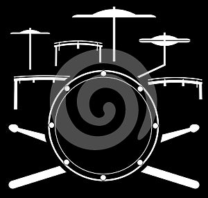 Vector illustration drum kit. Music instrument