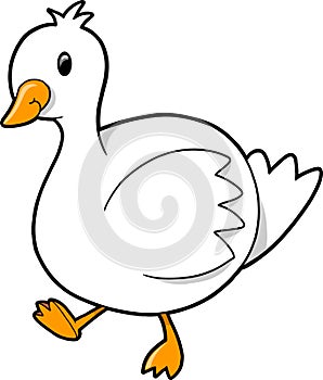 Vector Illustration of Duck goose
