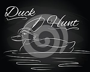 Vector Illustration with duck in the hunter hat