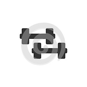 Vector illustration of dumbbell isolated icon set. filled style flat gym sign for mobile concept and web design