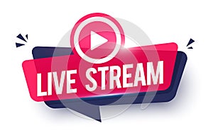 Vector Illustration Dynamic Live Stream Label