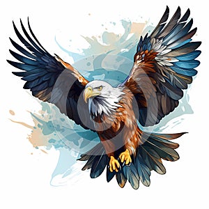 Vector illustration of an eagle with it\'s wings wide spread