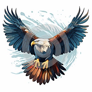 Vector illustration of an eagle with it\'s wings wide spread