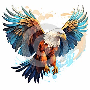 Vector illustration of an eagle with it\'s wings wide spread