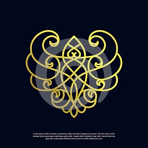 Vector illustration of an eagle in the tribal style