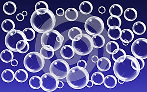 Vector illustration ealistic white water bubbles