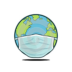 Vector illustration of earth affected by a disease photo