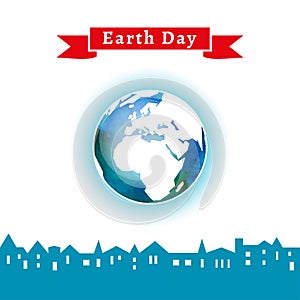 Vector illustration. Earth Day poster.