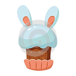 Vector illustration of Easter cupcake