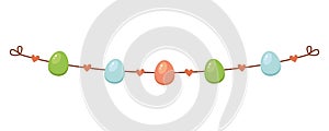 Vector illustration of an Easter garland of eggs