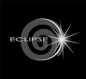 Eclipse concept symbol on black background photo