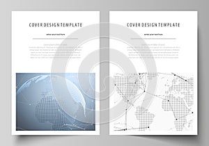 The vector illustration of the editable layout of A4 format covers design templates for brochure, magazine, flyer