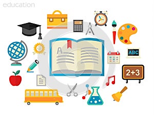Vector illustration of education concept, flat style