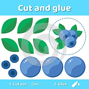 Vector illustration. Education paper game for preschool kids. Use scissors and glue to create the image.