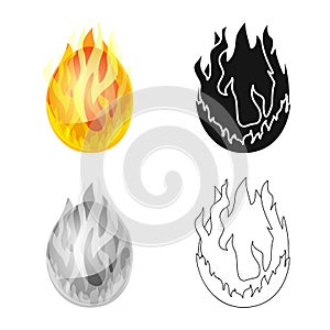 Vector illustration of egg and dragon symbol. Collection of egg and fiery stock symbol for web.