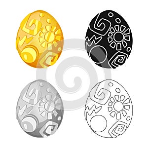 Vector illustration of egg and dragon symbol. Set of egg and easter stock vector illustration.