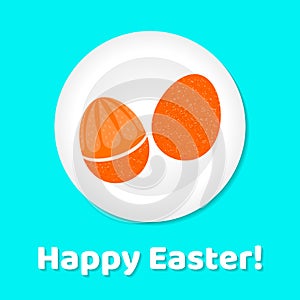 Vector illustration. egg. happy Easter. orange.