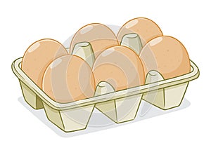 Vector Illustration of Eggs In a Carton