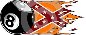 vector illustration of eight ball with confederate flag