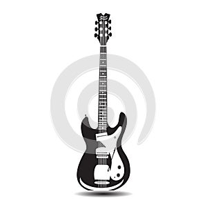 Vector illustration of electric solo guitar in flat style