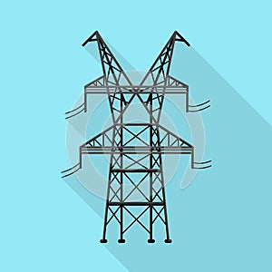 Vector illustration of electrical and station logo. Graphic of electrical and pillar stock symbol for web.