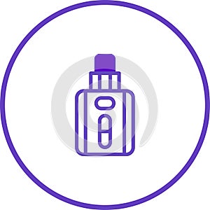 Vector illustration of an electronic cigarette device in a circle design