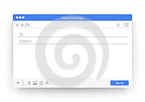 Vector Illustration Email Interface. Modern Mail Window Template