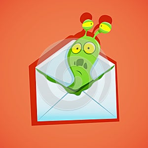 Vector illustration of Email with virus