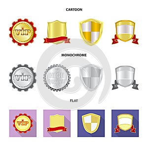 Vector illustration of emblem and badge logo. Collection of emblem and sticker vector icon for stock.