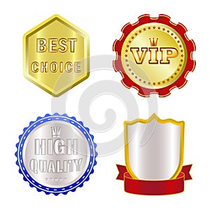 Vector illustration of emblem and badge symbol. Set of emblem and sticker vector icon for stock.