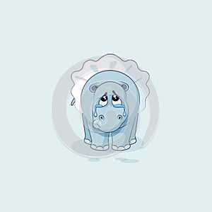 Vector Illustration Emoji character cartoon sad and frustrated ballerina Hippopotamus crying