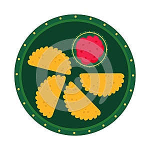 Vector illustration of empanadas dish on isolated background