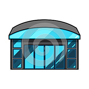 Vector illustration of emporium and shop icon. Collection of emporium and window stock symbol for web.