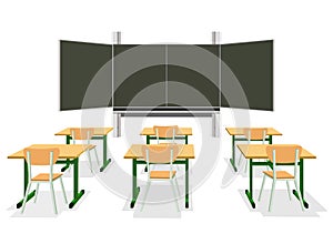 Vector illustration of an empty classroom