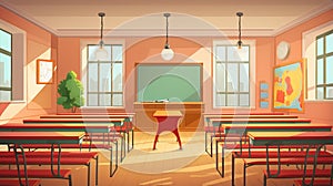 Vector illustration of empty kinder garden class room