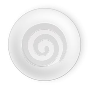 Vector illustration of empty white plate top view