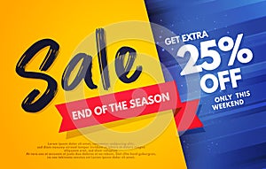 Vector Illustration End Of The Season Sale Banner Template