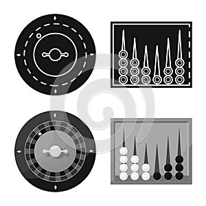 Vector illustration of entertainment and competition icon. Set of entertainment and rivalry vector icon for stock.