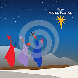 Vector illustration of Epiphany, a Christian festival. Jesus Christ soon after he was born