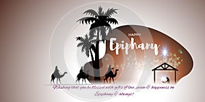 Vector illustration of Epiphany concept greeting.