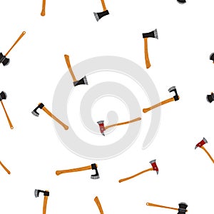 Seamless pattern with axes. Vector illustration