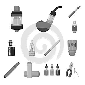 Vector design of equipment and pipe symbol. Collection of equipment and taste stock vector illustration.